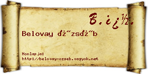Belovay Özséb névjegykártya